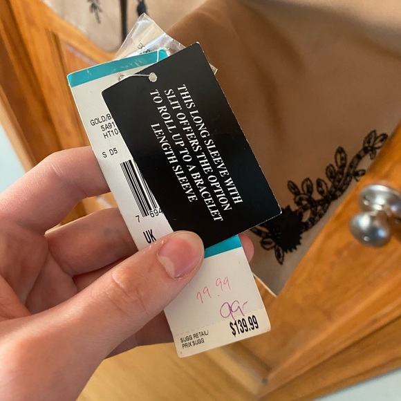 NWT Beautiful Kasper Tan Embroidered Bedazzled Women's Suit Jacket Blazer - Picture 5 of 9